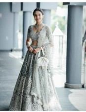 RETE DESIGNER LEHENGA CHOLI CON DUPATTA PER ABBIGLIAMENTO FESTA MATRIMONIO INDIANO BOLLYWOOD