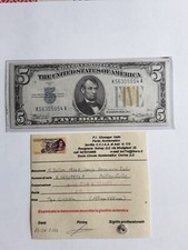 5 DOLLARI 1934,OCCUPAZIONE AMERICANA IN SICILIA  BOLLINO GIALLO PERIZIATE QFDS.