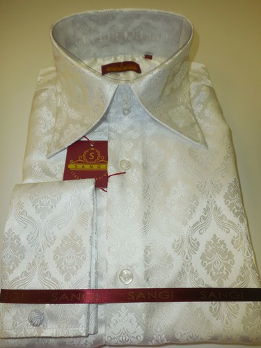 Camicia jacquard uomo bianca