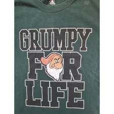 T-shirt grafica Disney Grumpy For Life uomo taglia L verde cotone manica corta