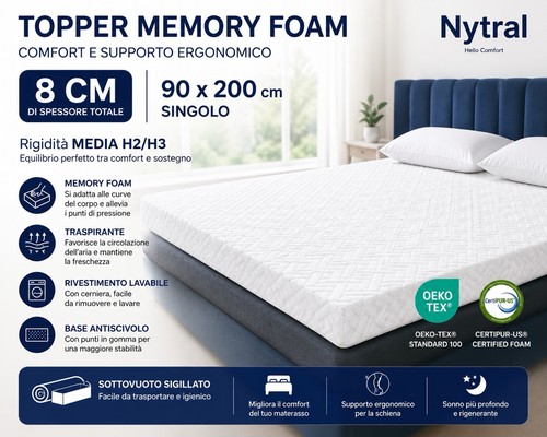Topper memory foam gel premium - topper,