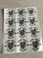 Foglio 12 adesivi sticker Curva Nord Milano 1969 Inter 6,3x6 da collezione