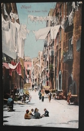 Cartolina napoli via basso - via, di