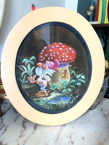 Quadro gnomo ovale vintage - quadro,