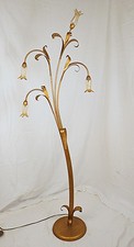 PIANTANA DA TERRA LAMPADA 4 LUCI ORO ANTICO ART.936 LED G9 CRISTALLO VETRO NUOVO