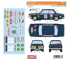Decal 1/24 BMW M3 ASEPTOGYL Rally Montecarlo '71 Studio27 DC1217