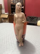 Scultura Art Decò, Donna Nuda Con Vaso Cia Manna Torino 