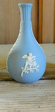WEDGWOOD JASPER AZZURRO PORCELLANA VASO BOTTIGLIA PUTTO SPIGA CHERUBINO