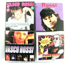 4 SPILLA Vasco Rossi Vintage Anni '80 '90 Quadrata Da Collezione BROOCH Pins Pin