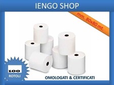 100 ROTOLI TERMICI MM 80x80 MT. OMOLOGATI TERMICI DI ALTA QUALITA' FATTURABILE