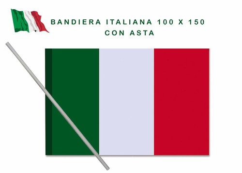 Bandiera italiana con - , asta