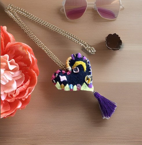 Collana cuore fatta mano con - a,