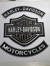 Harley Davidson Set di 3 Toppe Scudo Rockers Ricamate Moto Ferro/Cucire