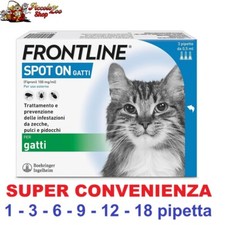 Frontline spot on gatto 1-3-6-9-12-18 pipette antiparassitario per gatti NEW
