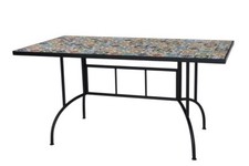 Tavolo Rettangolare Decoro Mosaico Flower cm 150x80xH.73