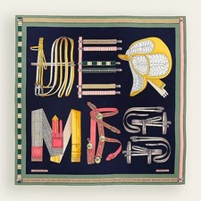 Scialle Hermes sciarpa stola lettere Equestres cashmere seta originale nuovo scatola carre 140