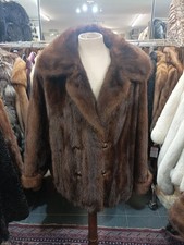 Giacca In Visone Marrone Glace