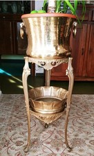 COLONNA Portavaso Bronzo ARTISTICO Doppia Antica Porta Vaso Fioriera