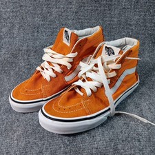 Scarpe da skate Vans Sk8-Hi Youth Kid 3 arancioni bianche alte in tela scamosciata ottime