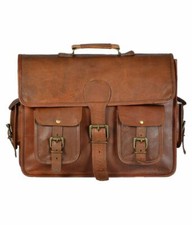 borsa a tracolla vintage 6 misure in pelle messenger vera marrone vera valige...