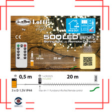 Catena luci natale batteria 500 led con controller no off e 11 funzioni