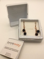 Orecchini Brosway con pendenti a forma di "ghianda" base quadrata bordeaux e blu