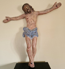 Antico crocefisso in cartapesta policromo del fine XVII° inizio XVIII° secolo