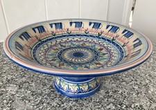 CERAMICA D'AMORE VIETRI ~ GRANDE CIOTOLA PIEDISTALLO ~ VINTAGE anni 80 con ETICHETTA ~ ITALIA
