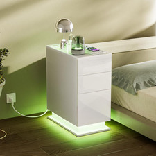 Stretto Comodino Lucido Bianco