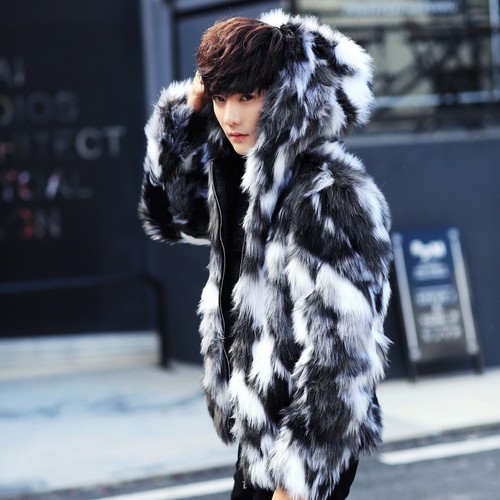 Cappotto uomo caldo pelliccia