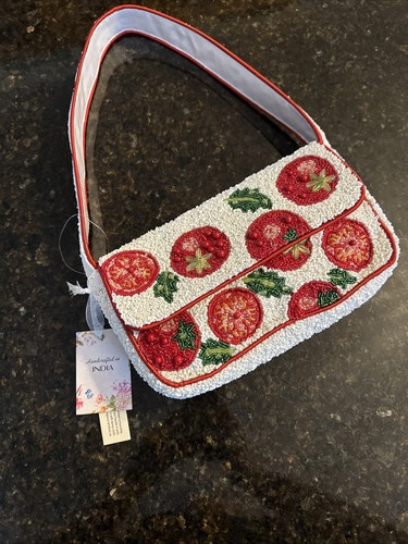 Borsa pochette con perline