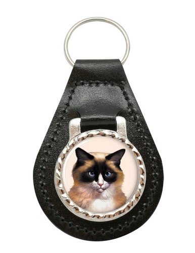 Portachiavi pelle con gatto - pelle,