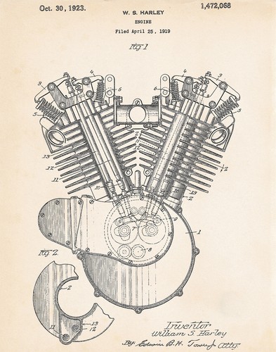 Stampa brevetto 1919 - , harley
