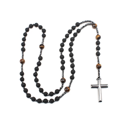 Collana ciondolo croce pietra