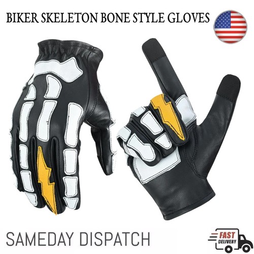 Guanti osso scheletro biker - guanti,