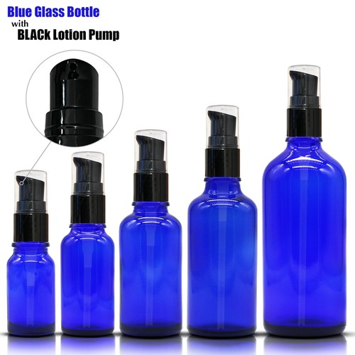 Bottiglia vetro blu - blu, con