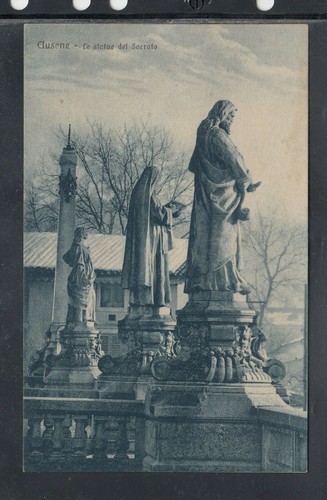 Cartolina clusone statue - le,