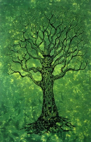 Arazzo albero secco verde