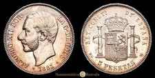 Alfonso XII. 5 Pesetas (24,88