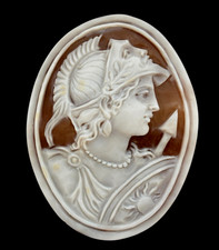 STUPENDO CAMMEO CONCHIGLIA FATTO A MANO ATHENA