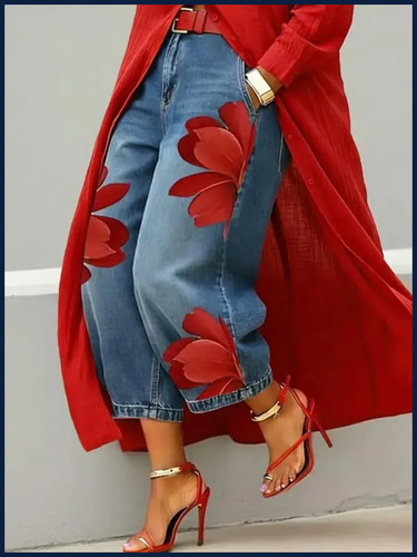 Jeans streetwear donna - , stampa