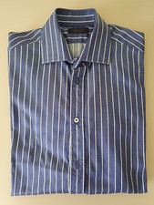 Camicia colore denim scuro a righine bianche taglia EUR 38 marca Zara Man
