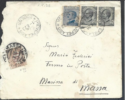1923 busta multi affrancata - busta,