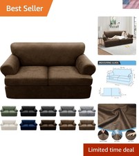 Copridivano Look in Pelle Copricuscino a T per 2 Cuscini Divano 3 Pezzi...