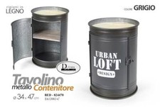 TAVOLINO BIDONE CONTENITORE IN