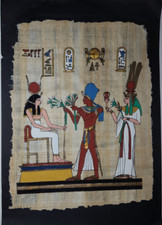 Papiro egizio originale dipinto a mano, anni '90 - 20x26 cm