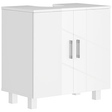 HOMCOM Mobile Sotto Lavabo Bagno con Ripiano Centrale in MDF 60x35x60 cm Bianco