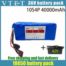Batteria 36V 10S4P 40Ah Confezione Batteria Alta Potenza 40000mAh Ebike Bici BMS+Caricabatterie