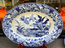 CERAMICA WEDGWOOD England ceramic plate piatto BLU cicogne stork 2