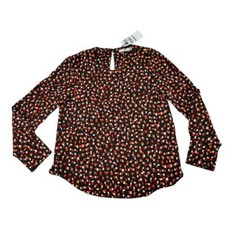 Blusa manica lunga stampa geometrica taglia 4 nero rosso bianco fantasia buco della serratura dietro